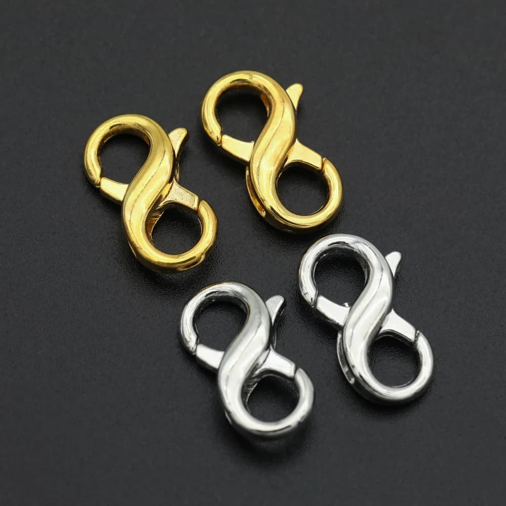 10 pz 18X11mm Figura Otto Chiusura Catenacci Chiusura A Moschettone Per Portachiavi Collana Catena Gancio Accessori FAI DA TE Per La Ricerca di Gioielli