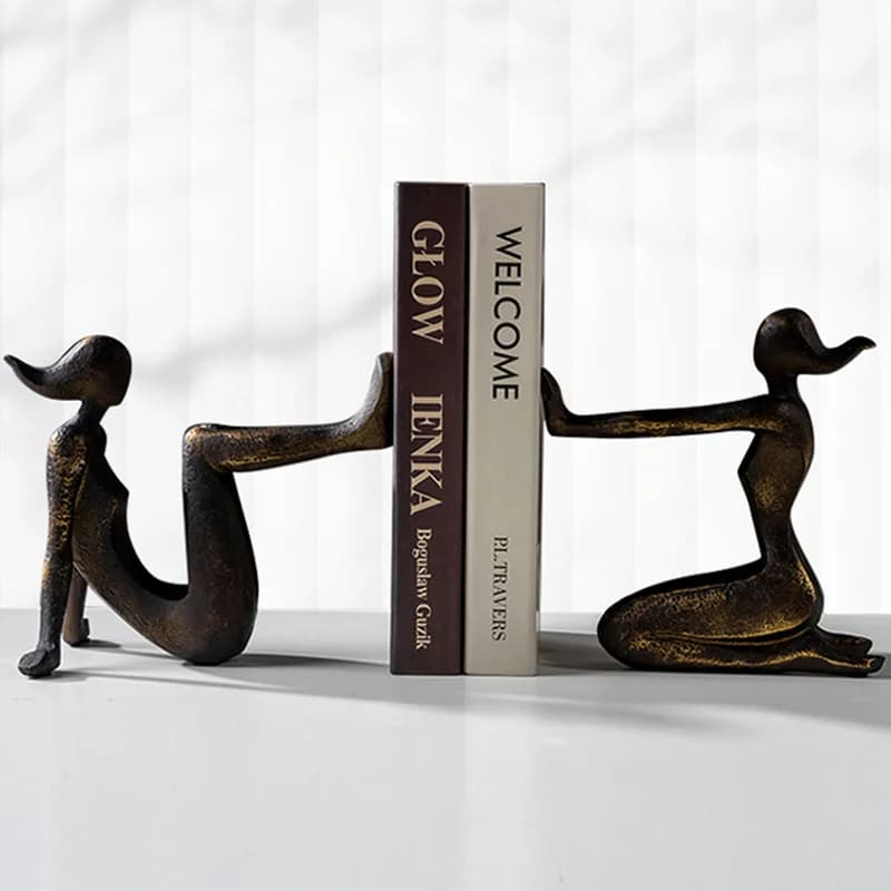 Statua moderna della ragazza del pensatore, decorazione astratta del personaggio, biblioteca, poggiapolsi del libro, ornamenti da tavolo, sculture di personaggi