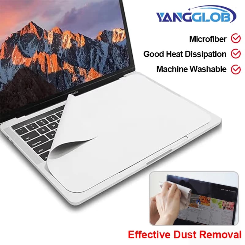 Ultra-Soft Microfiber Cleaning Cloths Notebook Screen Keyboard Protector For MacBook Pro 13-14/15-16 Inch