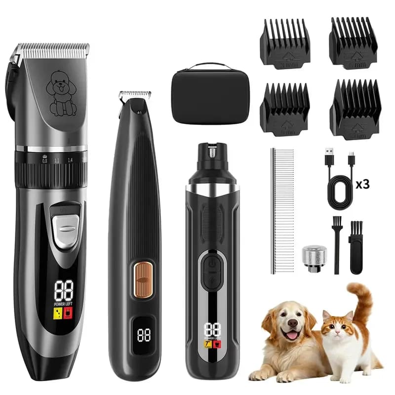 for Cordless Dog Hair Clipper Kit Rechargeable Nail Grinder Cat Electric Grooming Products for Pets