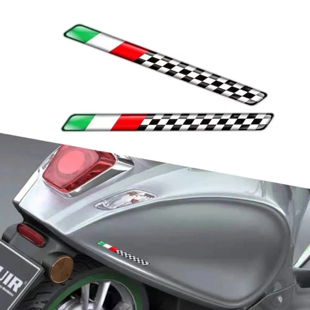 Adesivo 3D in Resina Epossidica con Bandiera Italiana, Decalcomania Riflettente per Moto, Scooter e Auto, Emblema per Vespa Primavera Sprint GTS GTV