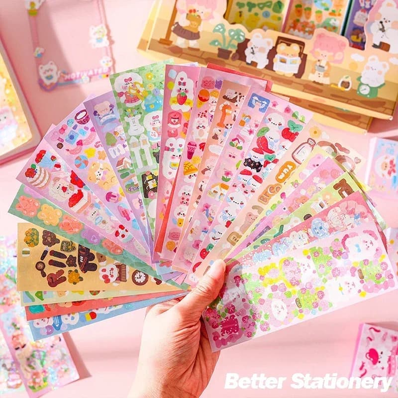 20-200PCS Kawaii Stickers Cute Set Pack DIY Material Decoration Sticker Laser Laptop Scrapbook Sticker