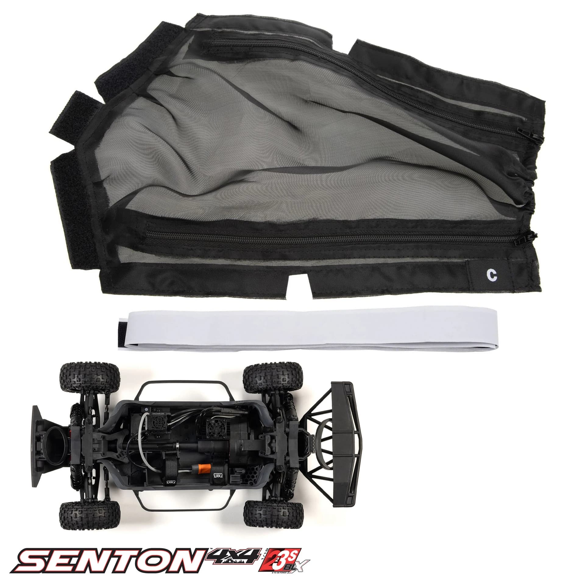 Zipper Chassis Waterproof Dust Cover for ARRMA 1/10 Senton 223S BLX RC Car Upgrade Parts Nylon Mesh Protection Cover