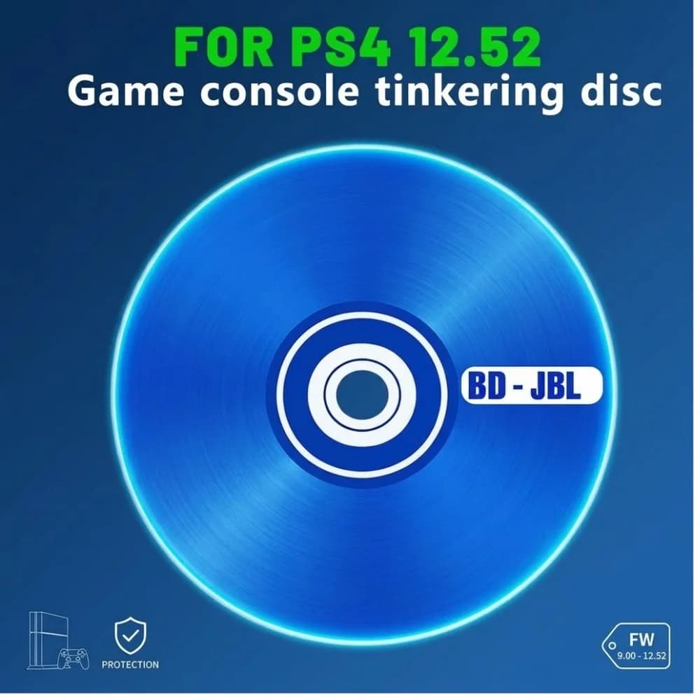 For PS4 12.52 BD-J Boot Disc System Activation Drive Disc for PS4 9.00-12.52 Firmware Blue ABS Case Console Accessories