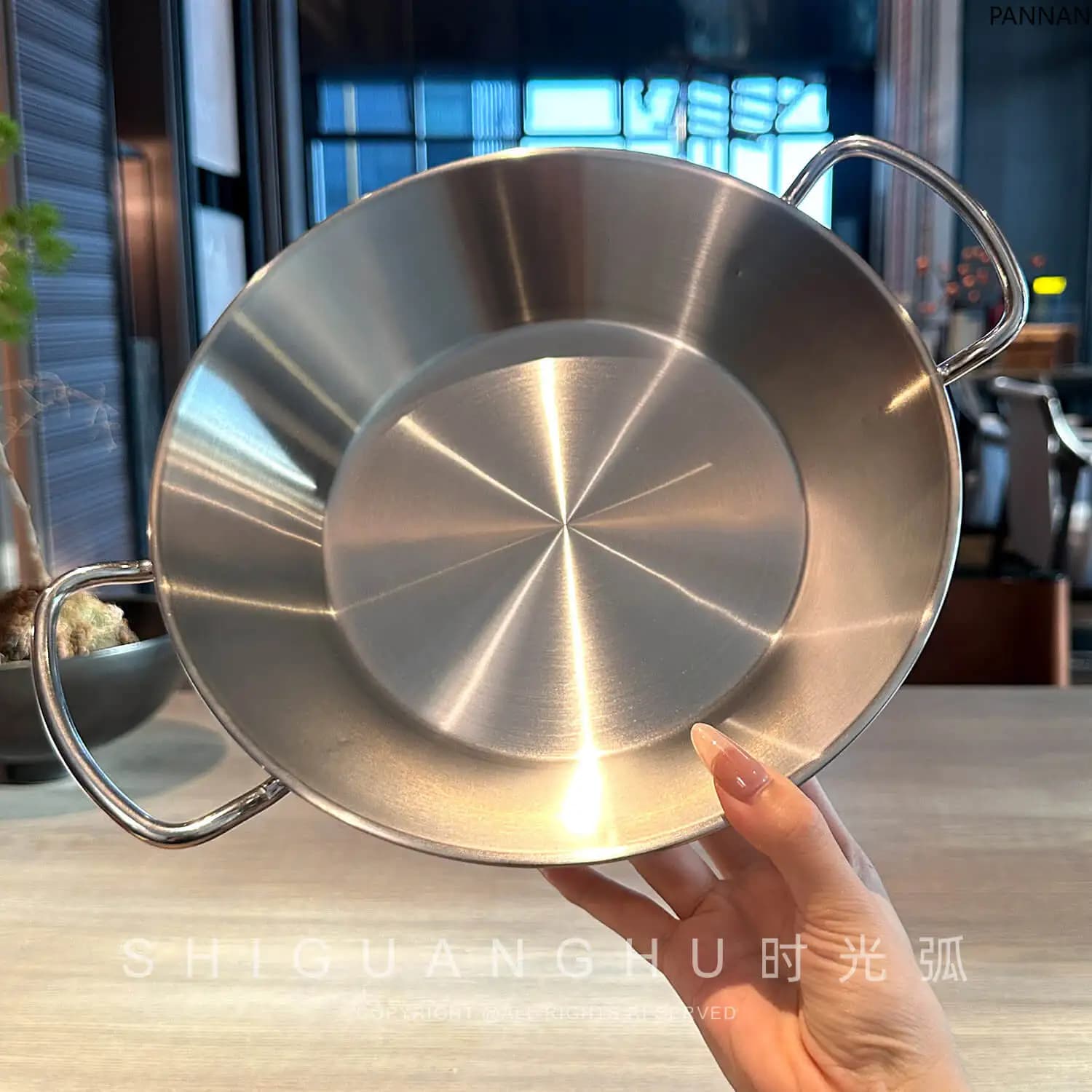 Integrated Seafood Pan Thickened Stainless Steel Plated Sateen Mala Fragrant Pan Plate