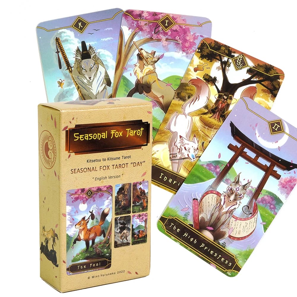 Tarocchi stagionali Fox kitseysu al tarocchi kitsune 78 carte Tarocchi versione inglese