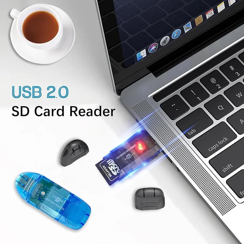 Lettore di schede USB 2.0 trasparente SD SDHC MMC Scheda di memoria Adattatore di estensione Computer portatile Visualizzazione della fotocamera Dongle per scrittore di schede dati