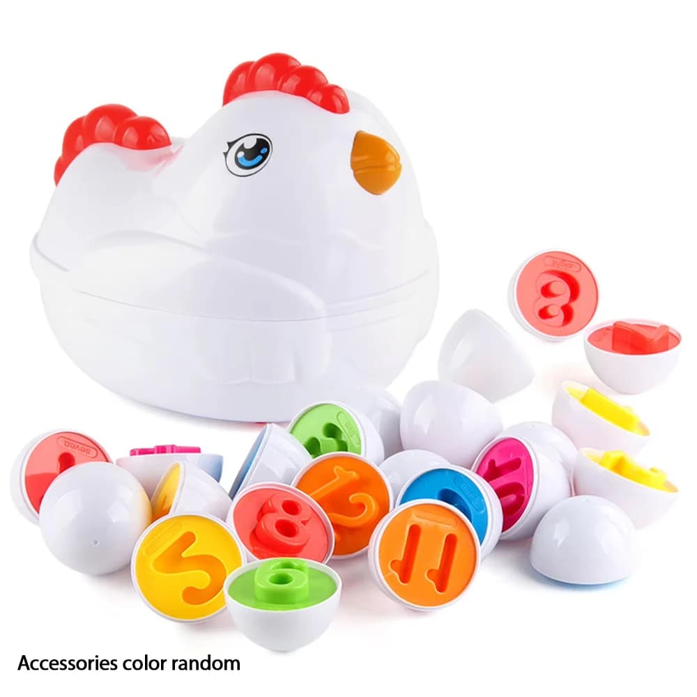 12 uova abbinate Montessori sensoriali giocattoli per bambini uova di Pasqua colori di pollo forme selezionatore apprendimento giocattolo educativo per i regali dei bambini