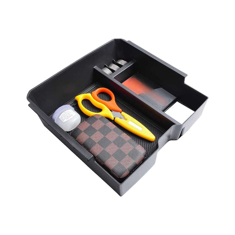 Organizzatore per auto per Ford Ranger e Ranger Raptor 2024, versione con freno a mano elettrico, accessori, vassoio portaoggetti in plastica per bracciolo