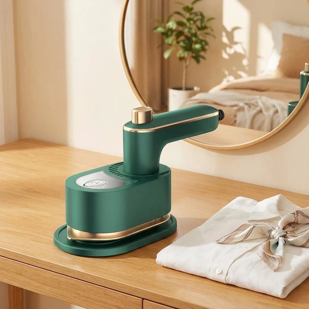 Ferro da Stiro a Vapore Portatile, Mini Pulitore a Vapore, Riscaldamento Rapido, Rimozione Acari, Vaporizzatore Elettrico per Vestiti, Casa e Viaggio
