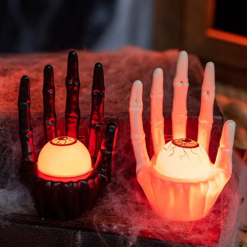 1-10 pezzi decorazione della tavola per feste di Halloween puntello zucca luce fantasma mano per la configurazione della scena della casa stregata e l'atmosfera natalizia