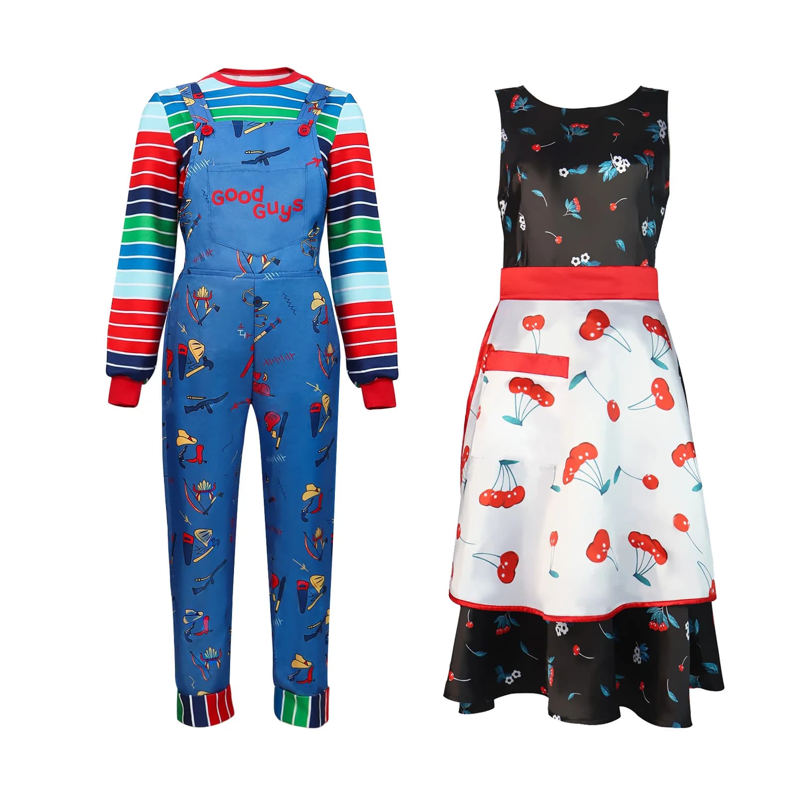 Halloween Chucky Cosplay Clothing Overalls Ghost Doll Soul Reincarnation Costume Women's Fashion Stage Performance Traditiona...