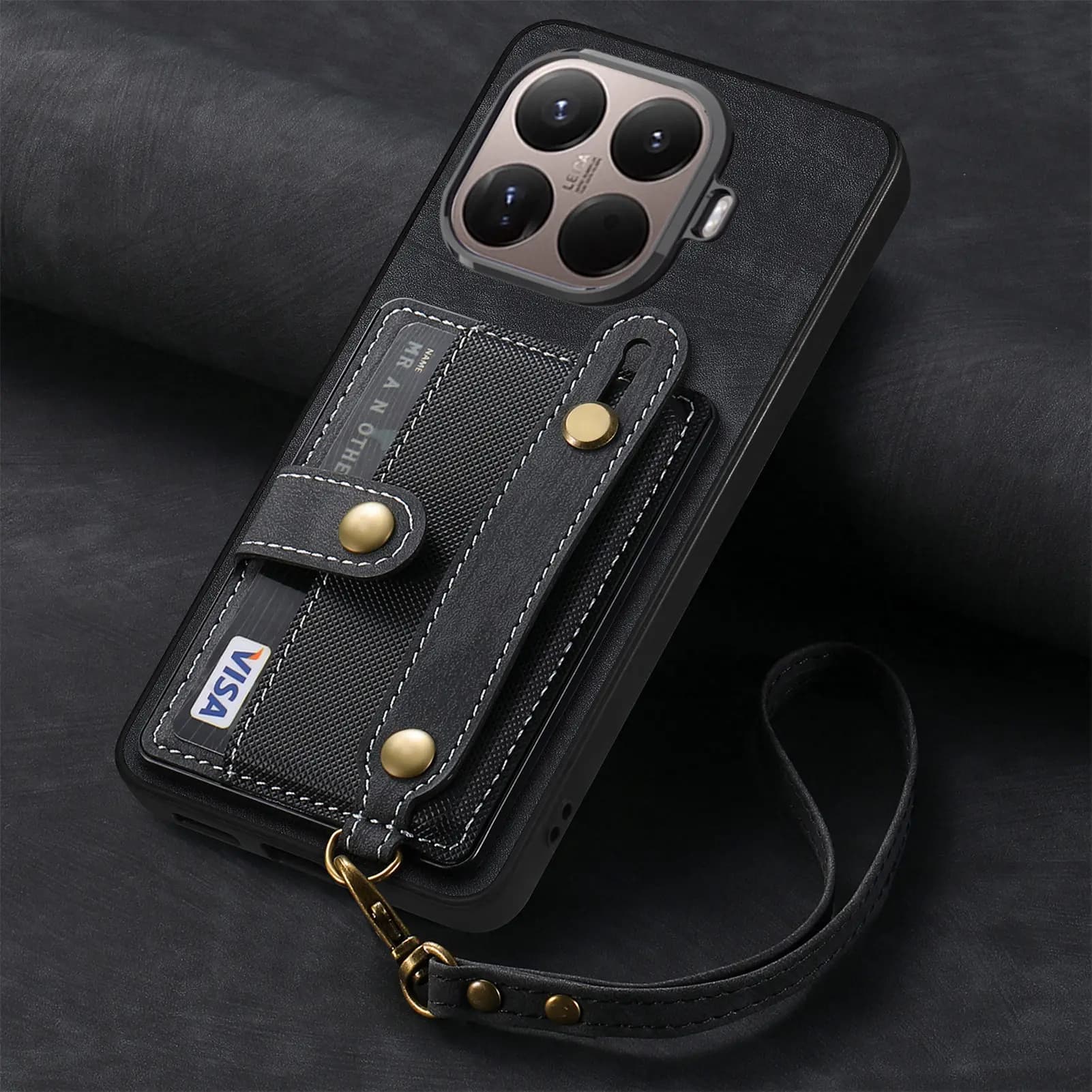 RFID Leather Phone Case for Xiaomi 17T Pro 5G Wrist Strap Wallet with Card Holder Cover for Xiaomi 17T Case Mi 15T 15TPro Funda