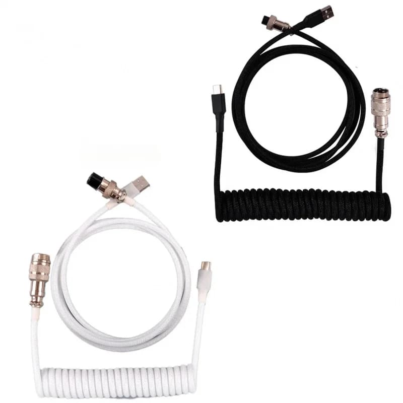 Cavo a spirale per tastiera meccanica 3M Type C, cavo USB per tastiera, connettore aeronautico per tastiera meccanica, connettore aeronautico per computer desktop