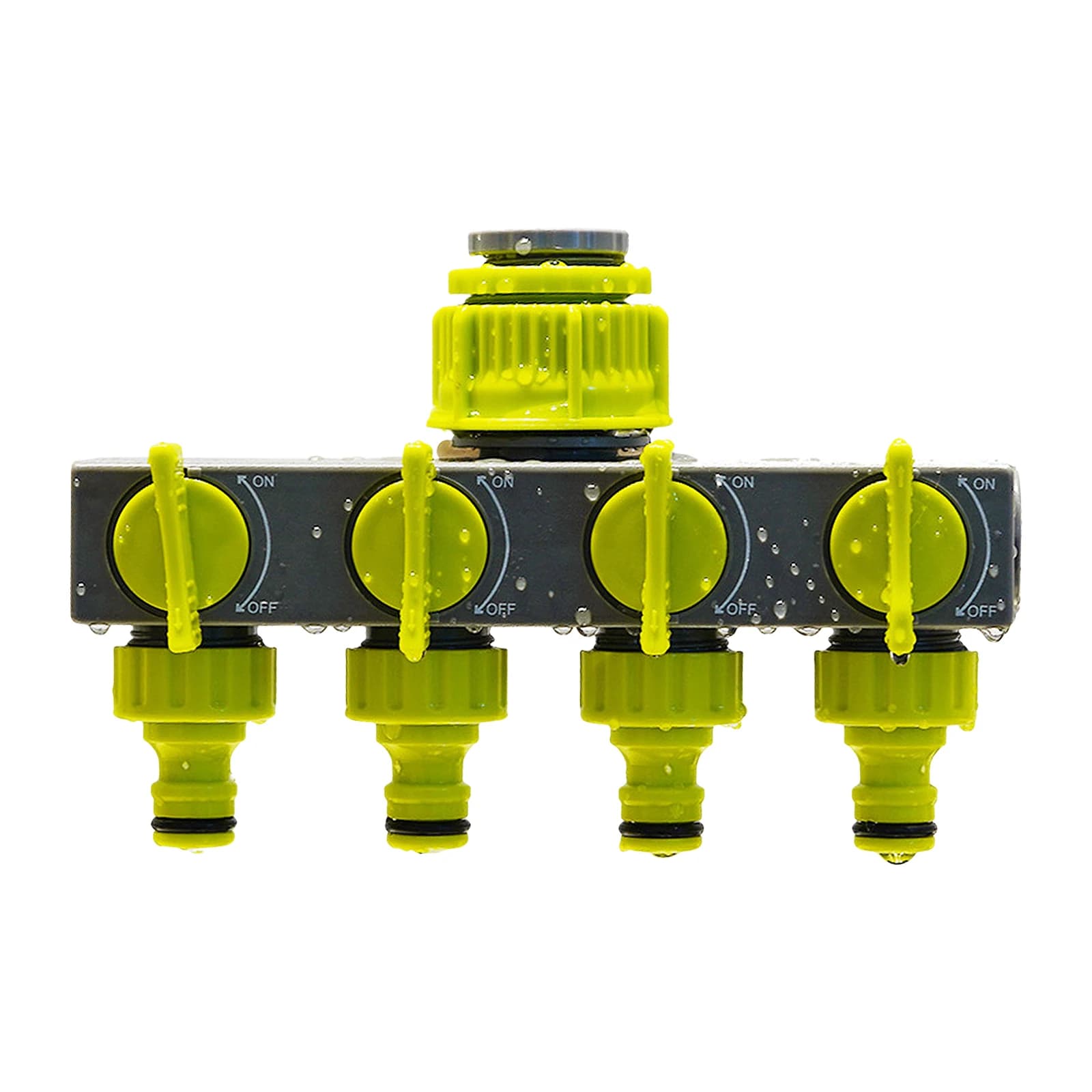 Rubinetto deviatore Rubinetto connettore tubo da giardino a 4 vie Splitter distributore d'acqua per sistemi di irrigazione con irrigazione per rubinetti esterni