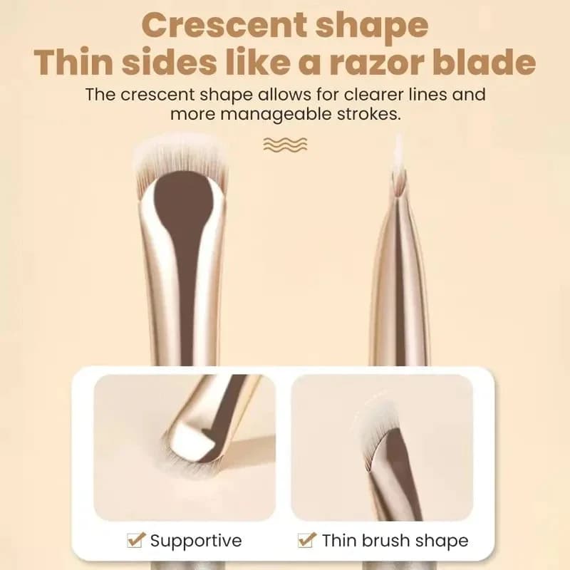 Pennelli Sottili e Affilati per Trucco Occhi, Strumenti di Precisione per Ombretto, Pennelli Morbidi per Sfumature, Set da 2/1 Pezzi di Pennelli Curvi per Eyeliner