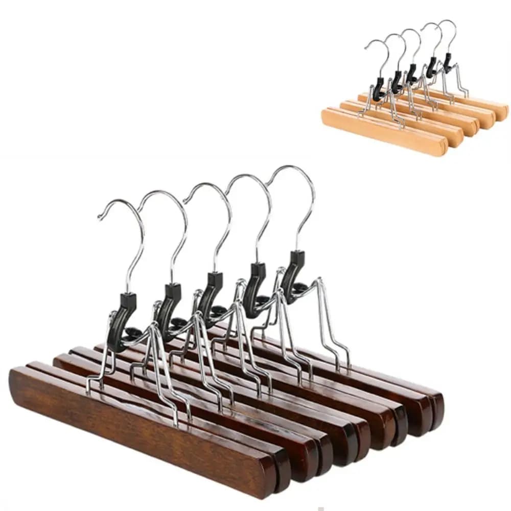 New 1PC Clothes Hanger Woodiness Retro Color Horse-face Skirt Rack Log Non-slip Hanfu Pants Hook
