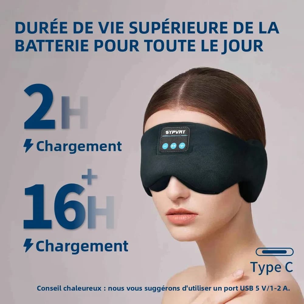 Maschera per Occhi Bluetooth con Cuffie per Dormire, Comoda Maschera per Dormire con Cuffie Immersive per un Sonno Tranquillo