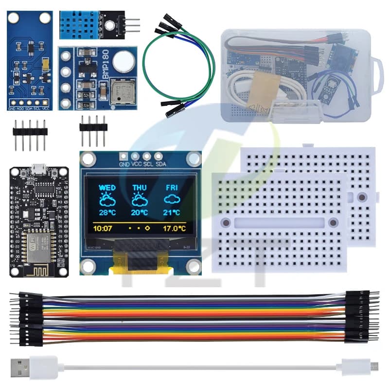 DIYTZT 1/3BOX ESP8266 Weather Station KIT Temperature Humidity OLED Display Module Breadboards For arduino