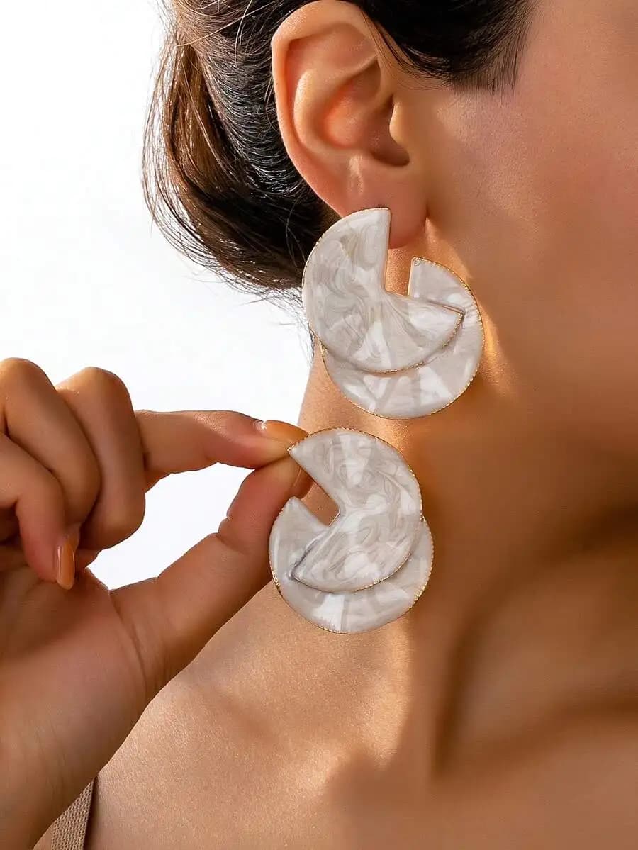 Chic Geometric Acrylic Stud Earrings For Women