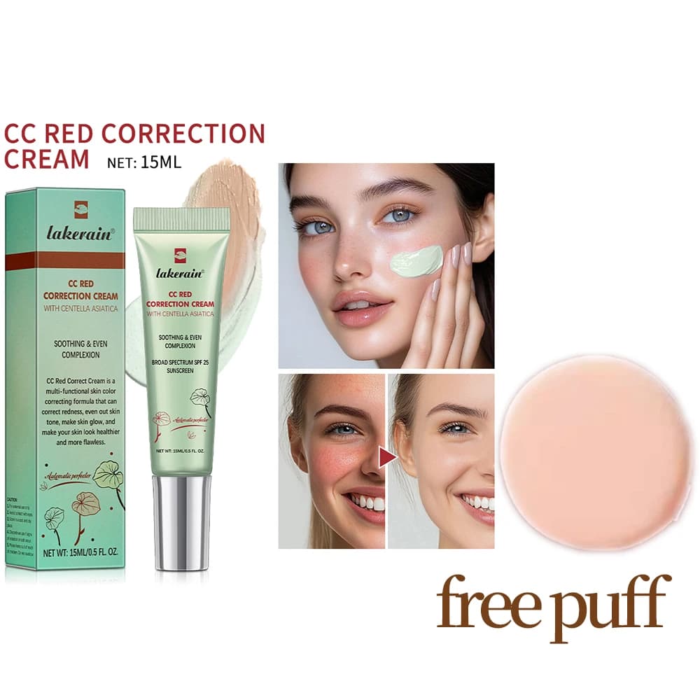 CC Cream With Free Puff Korean Makeup High Coverage Foundation Cream for Face Base Makeup Color Changing Liquid