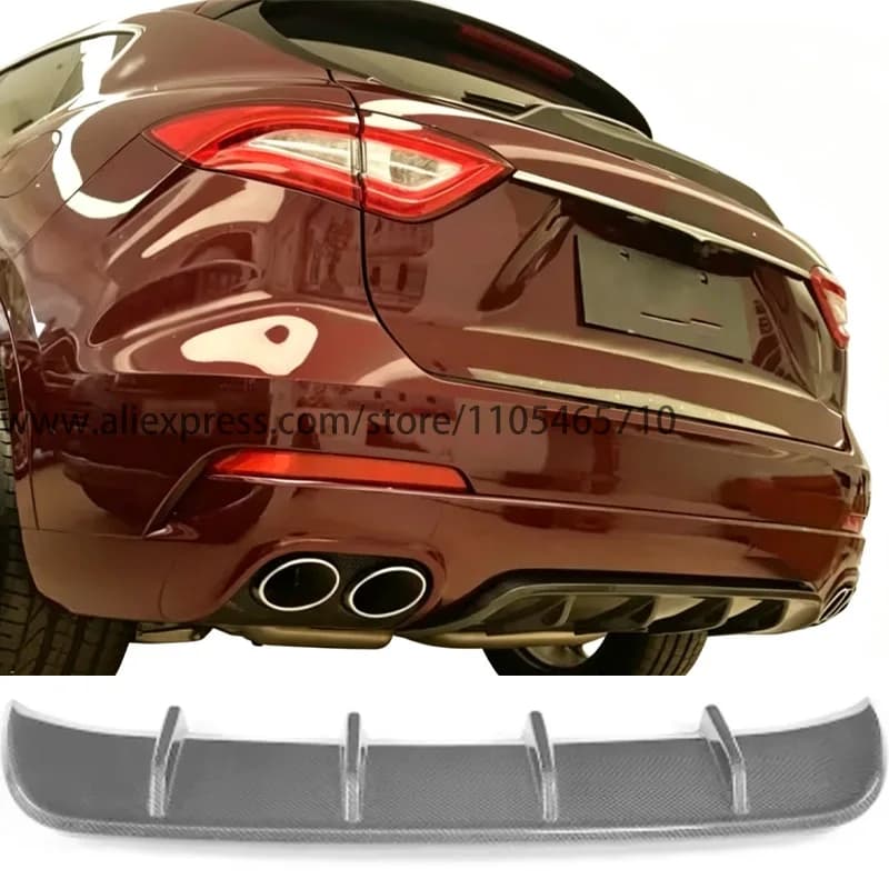For Maserati Levante S Base Sport 4-Door 2016-2018, Carbon Fiber & FRP Rear Bumper Diffuser Lip