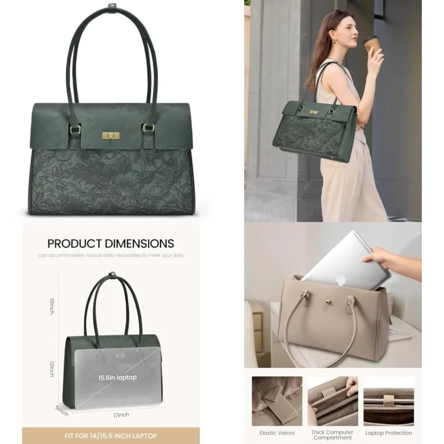 Borsa per Laptop LOVEVOOK per Donne, Borsa da Lavoro Impermeabile, Borsa Professionale da Ufficio, Borsa a Tracolla