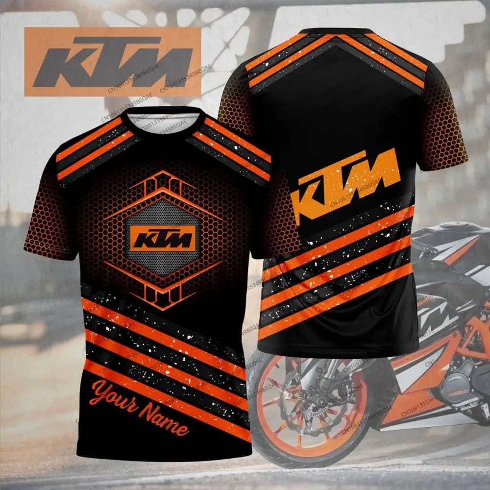 T-Shirt Men's KTM Boot for Motorcycles, 3D Printing, Breathable, Fast Drying, Casual, for Motocross and Daily Use, Sizes S-6XL