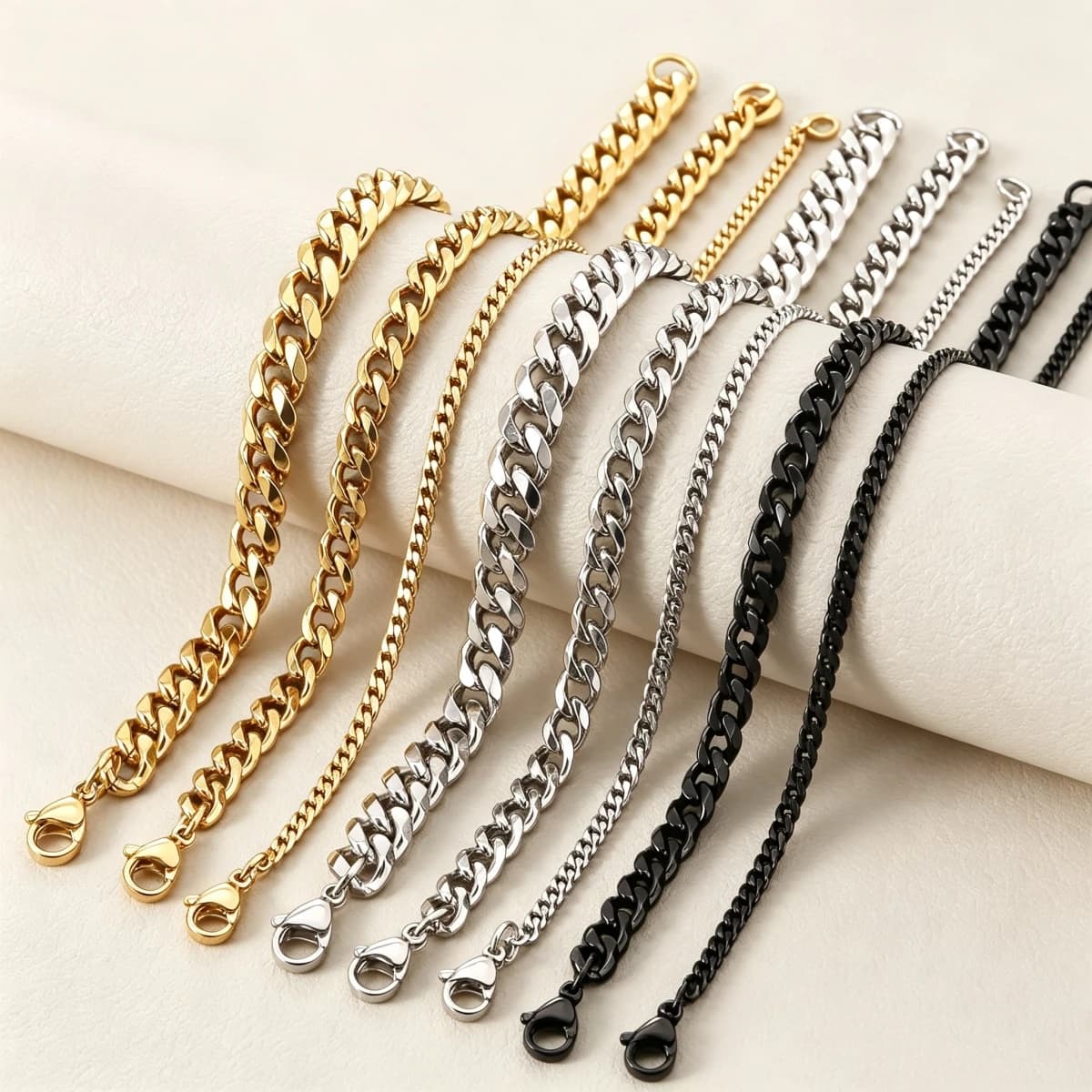 HNSP Stainless Steel Cuban Link Chain Necklace For Men Jewelry Thick Heavy Curb Chain Waterproof Punk Hip Hop Biker Style
