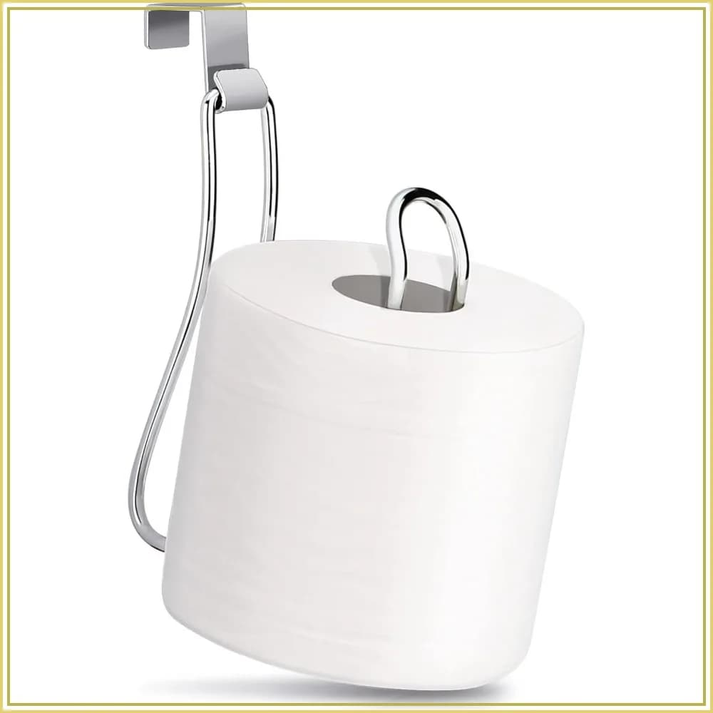 Space-Saving Toilet Paper Holder, Over the Tank Storage, Easy Install, Chrome
