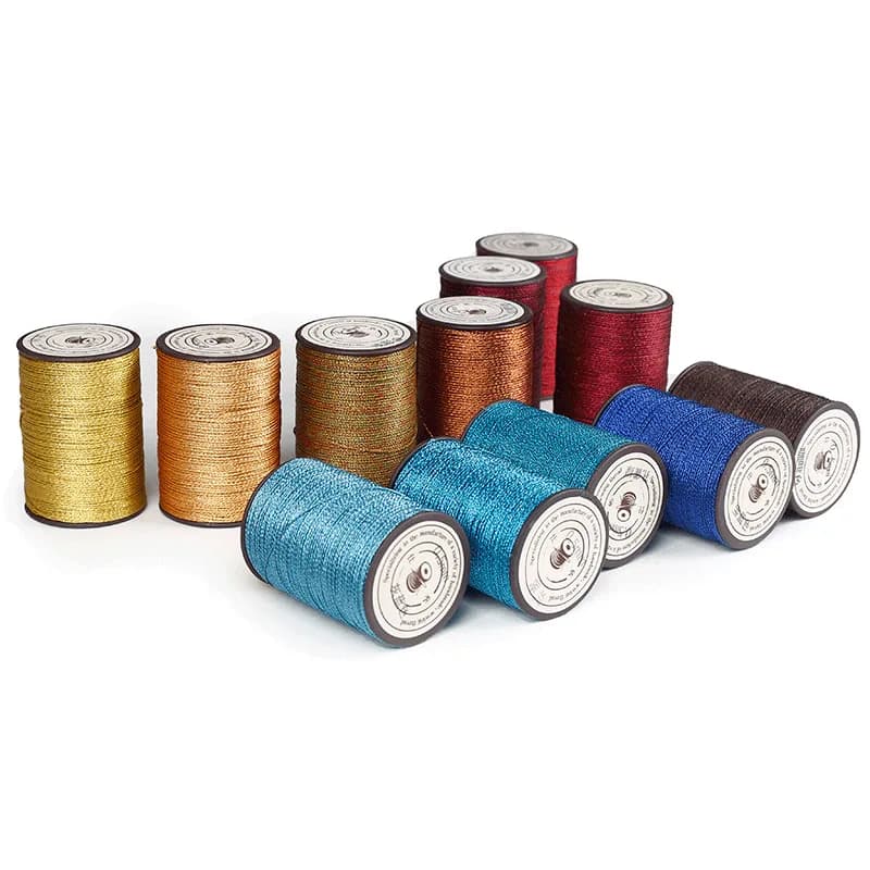 0.3-0.4-0.5 MM Metallic Embroidery Threads Yellow Brown Glittery Polyester Threads Beading Thread for Embroidery Sewing DIY Gift