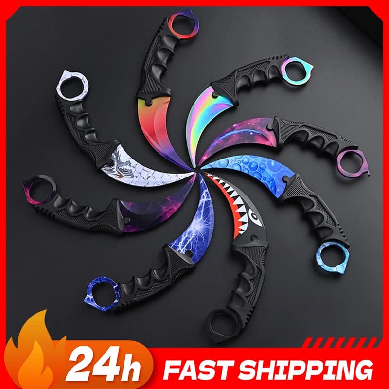 24 Styles of Karambit Stainless Steel Knives Accuracy Press, Safety Models for Cosplay at Open, Collective Toys for Boys