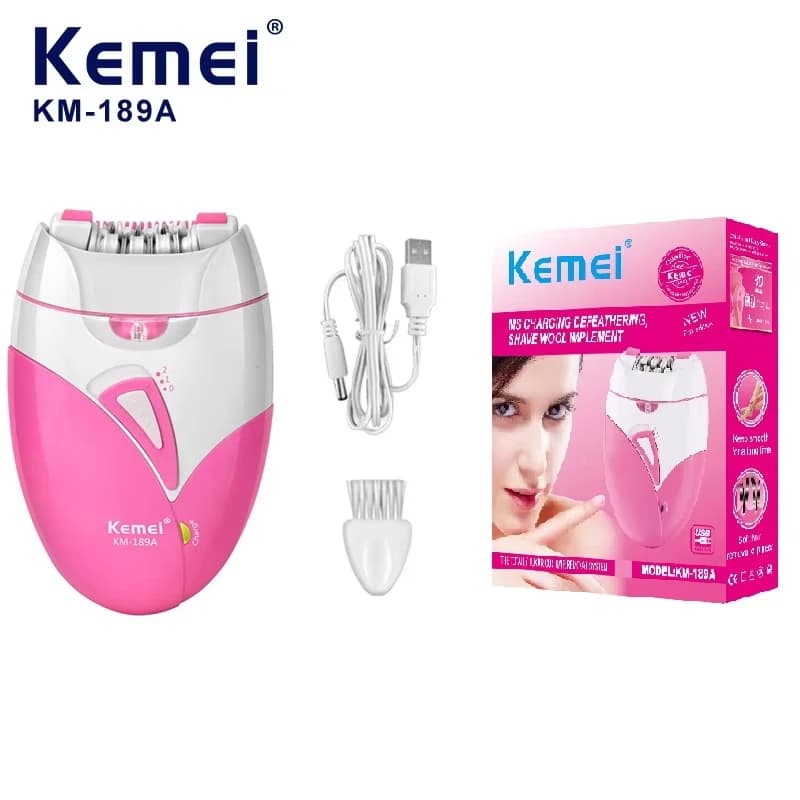 Kemei KM-189A Epilatore per il corpo da donna USB ricaricabile Lady Shaver viso ascella e gamba privato elettrico per la rimozione dei peli