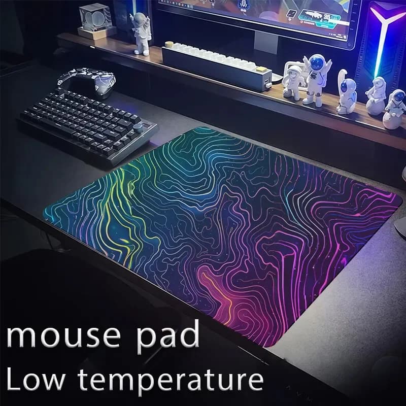 Tappetino per mouse da gioco in vetro Light And Shadow Rainbow Y2K, superficie liscia e satinata, tappetino da scrivania temperato, aggiornamento FPS, tappetino per mouse da ufficio, Esports