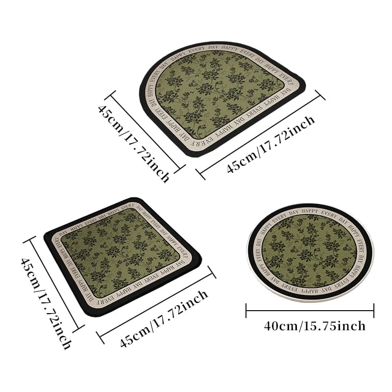Anti-Slip Chinese Chair Seat Pad Mahogany Stool Cushion Quick-Drying Floor Mat for Tea Room Dining Living Room Meditation