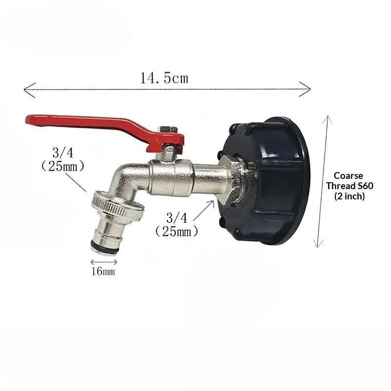 New 1 Set Heavy Duty Brass IBC Tank Faucet Leak Proof Universal Hose Adapter For Garden Irrigation With Free Seal Tape