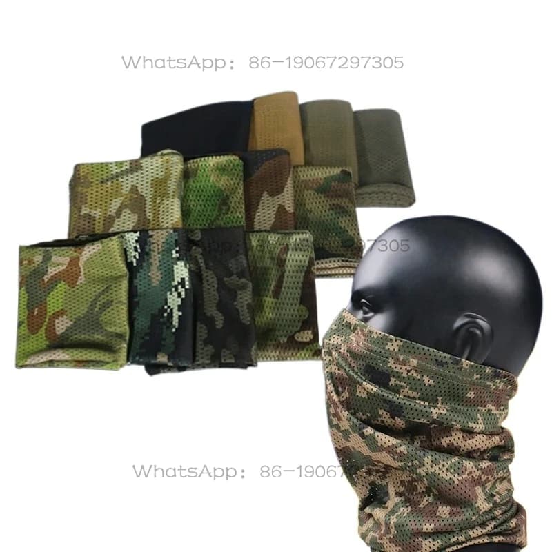 Tactical Camouflage Men's Lightweight Outdoor Cycling Sunscreen Mask, Integrated with A Scarf