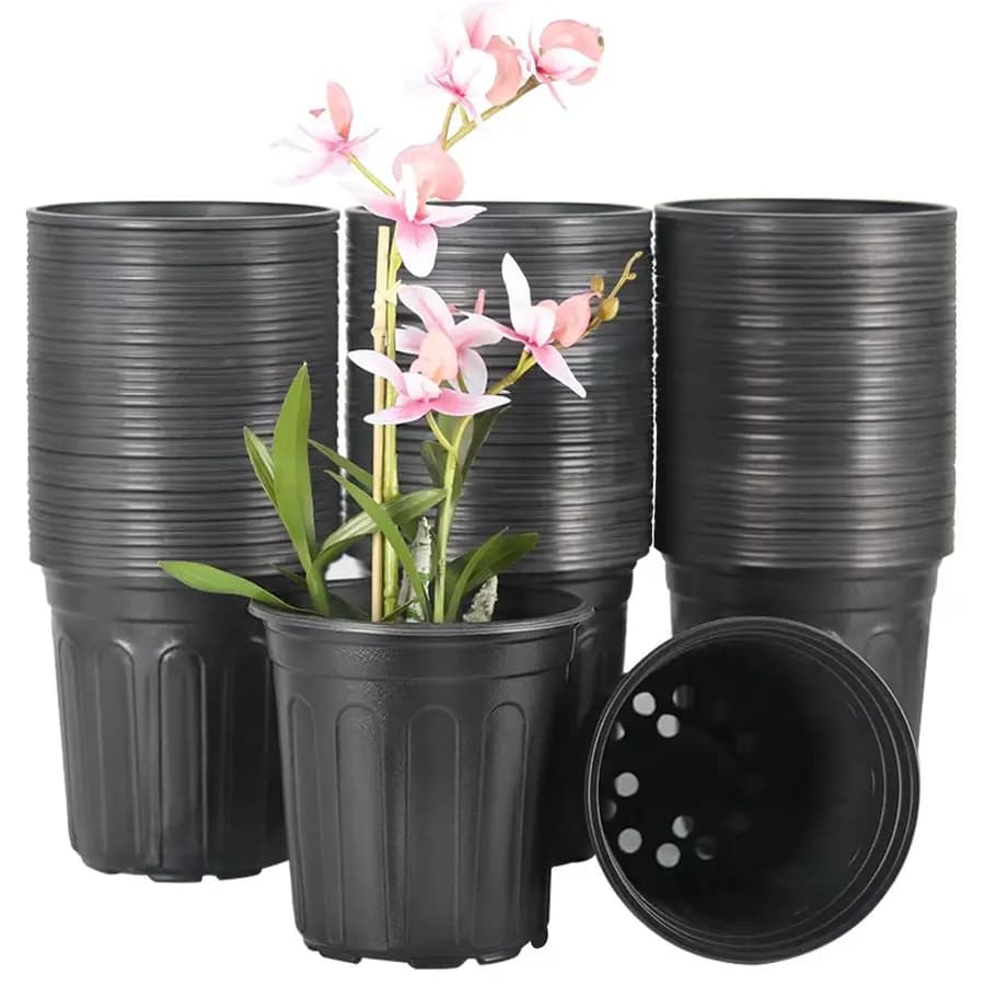 Flexible Vases from 1 Gallon for Plants and Flowers, Plastic Vases with Draining Holes, Garden Vases for Fat Plants and Semenzai