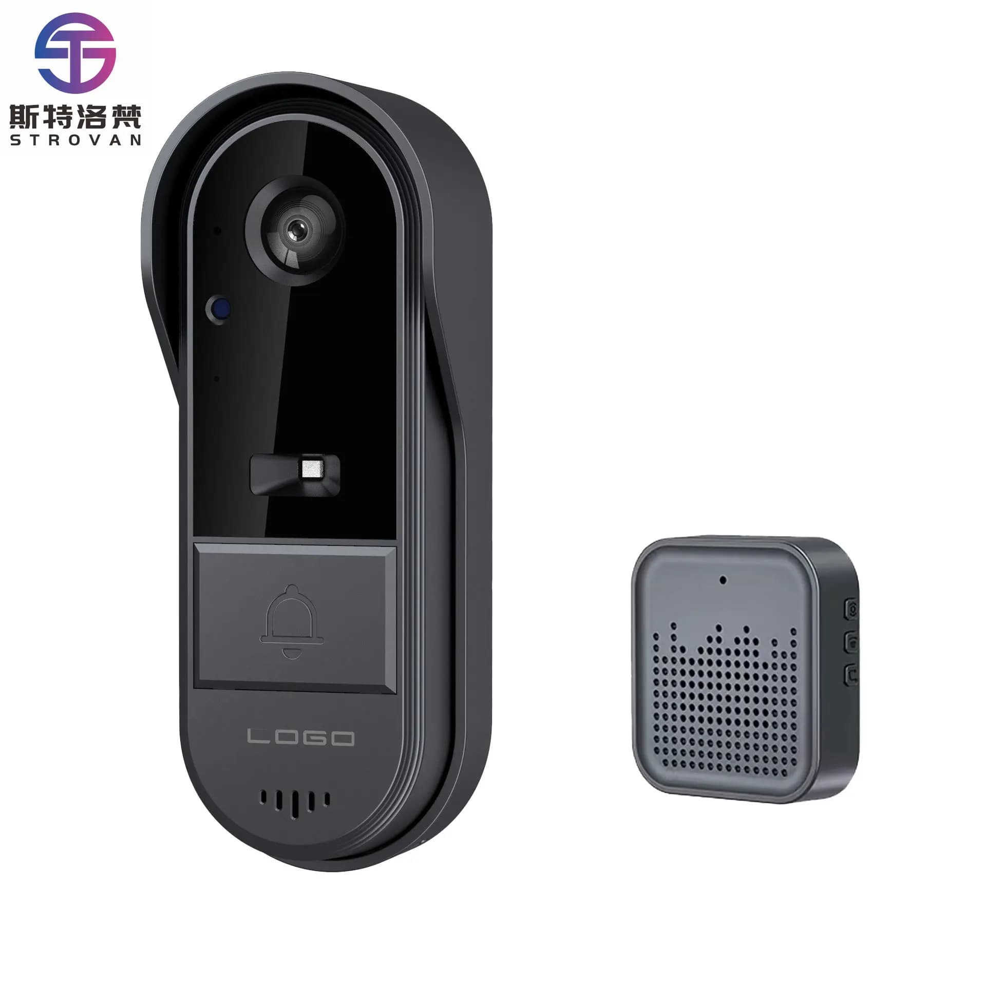 Sistema videocitofonico intelligente Campanello ad anello wireless antifurto impermeabile per videocitofono interno domestico