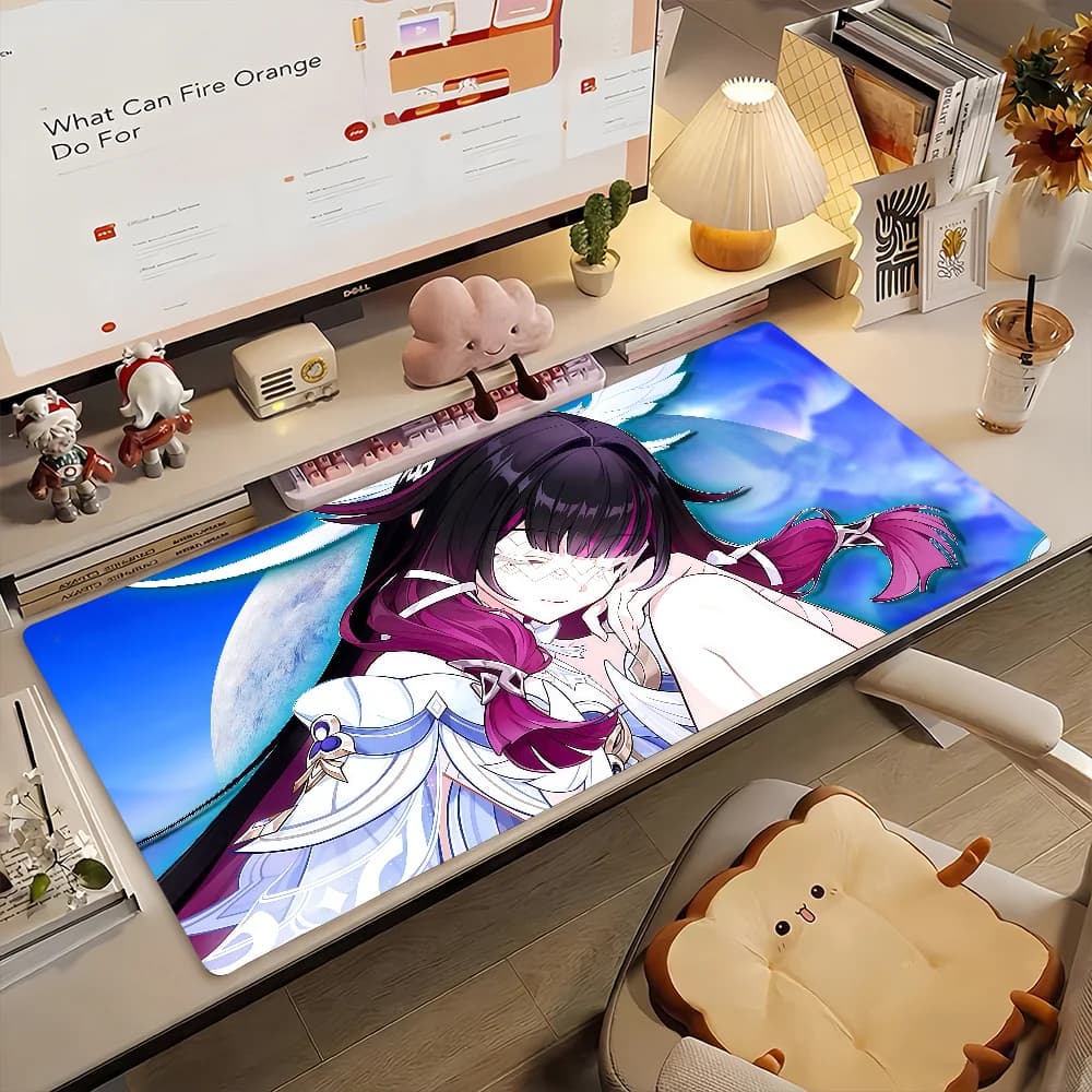 Tappetino per mouse Anime Columbina, tappetino per computer in gomma antiscivolo, decorazione per gamer, tappetino da scrivania per laptop, ufficio, grande