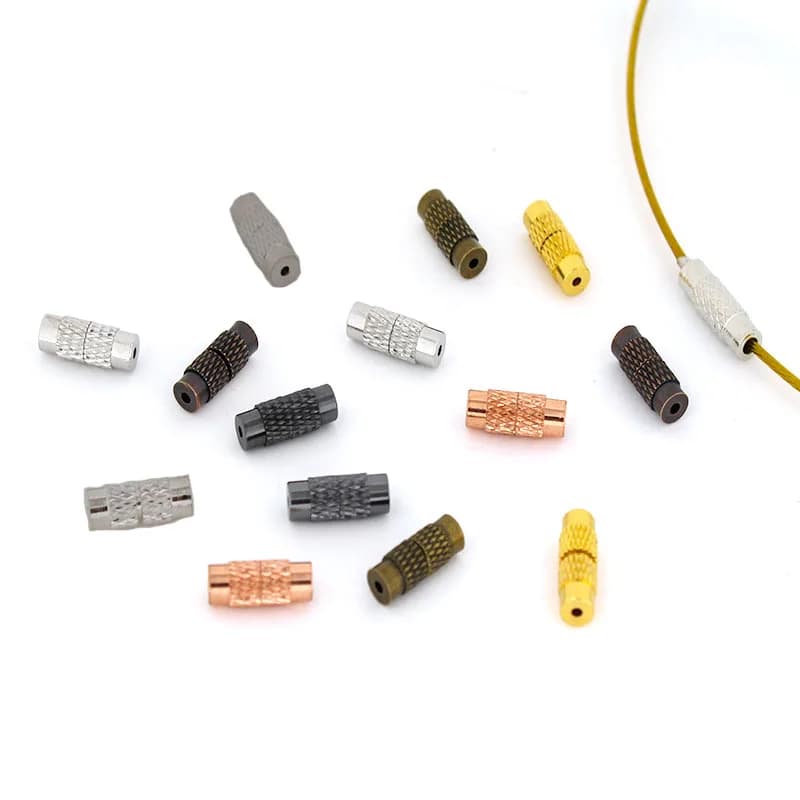 20 pieces spiral screw closures in brass fixing elements lock for diy bracelets connectors creation jewelry accessories