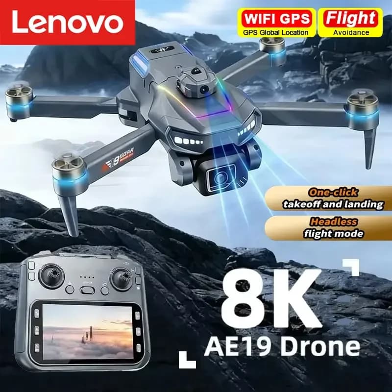 Lenovo AE19 Drone With Remote Control Obstacle Avoidance 8K HD Dual Camera Brushless WiFi FPV Foldable Quadcopter Drone