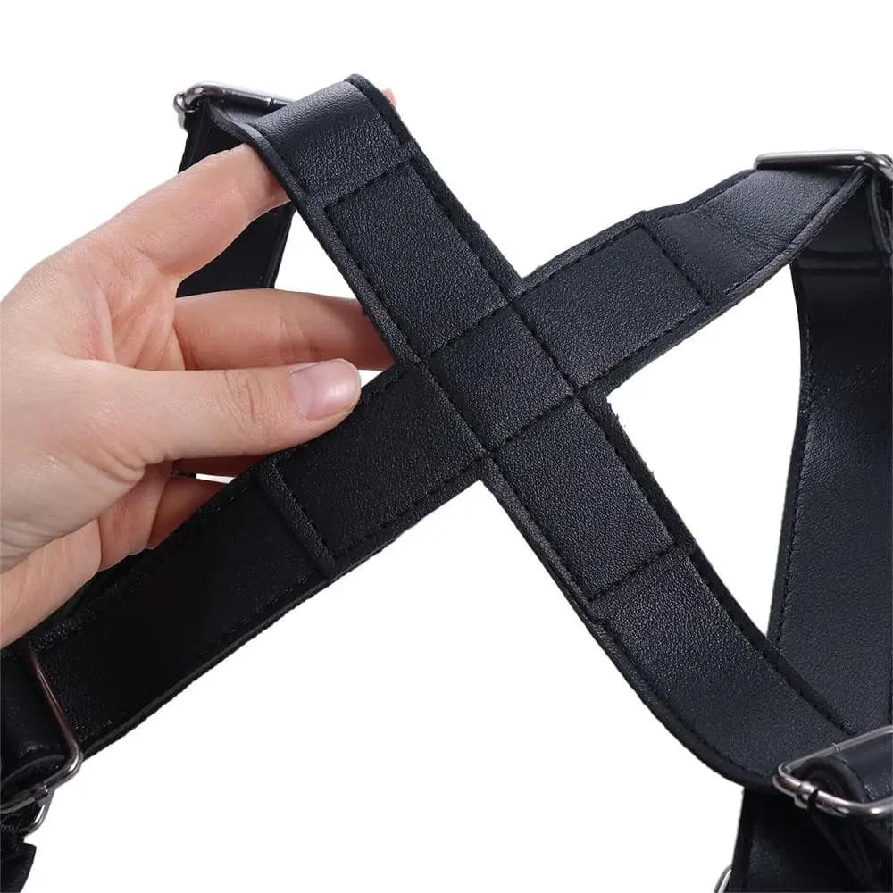 Leather Strap Underarm Strap Wallet Pocket Vintage Double Hidden Pocket Shoulder Harness Bag Anti-Theft Vest Bag