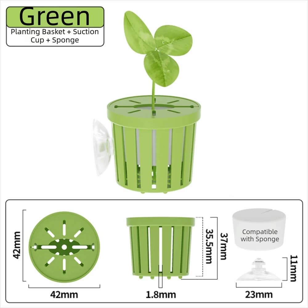 Water Plant Stand Fish Tank Hydroponic Planting Basket Planted Tank Glass Pot Hanging Aquarium Plant Holder Landscaping Basin