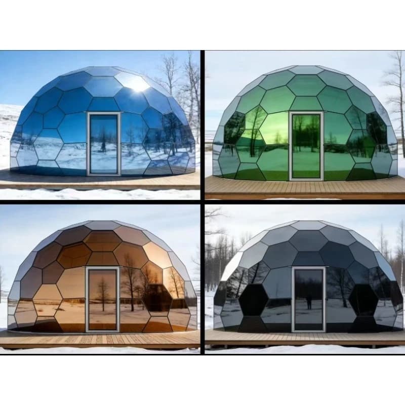 Outdoor Glamping Dome Tent Geodesic Greenhouse Cabin With Glass Panels Waterproof For Garden Backyard Camping Luxury