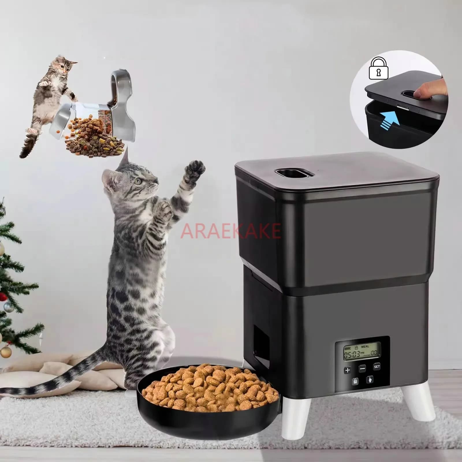 Distributore Automatico di Cibo per Animali, Dispenser Intelligente per Gatti