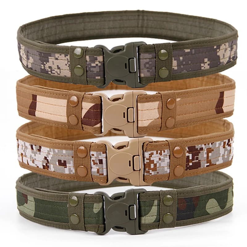 Cintura Tattica a Sgancio Rapido, Nuovo Stile Militare, Cinture da Combattimento alla Moda, Cinture in Tela per Uomo, Cinture da Caccia Mimetiche 130cm