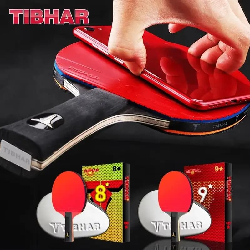 TIBHAR Racchette da ping pong di livello professionale (serie 6 stelle/7 stelle/8 stelle/9 stelle in fibra di carbonio) - per bambini adulti, Shakehand