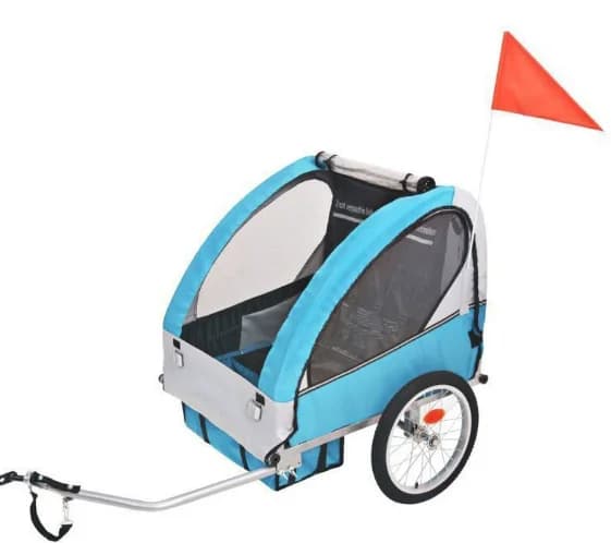 Bici da bicicletta per bambini gemelli 2 in 1, rimorchio per bicicletta per animali domestici, passeggino pieghevole per animali domestici, rimorchio per bicicletta per cani e gatti