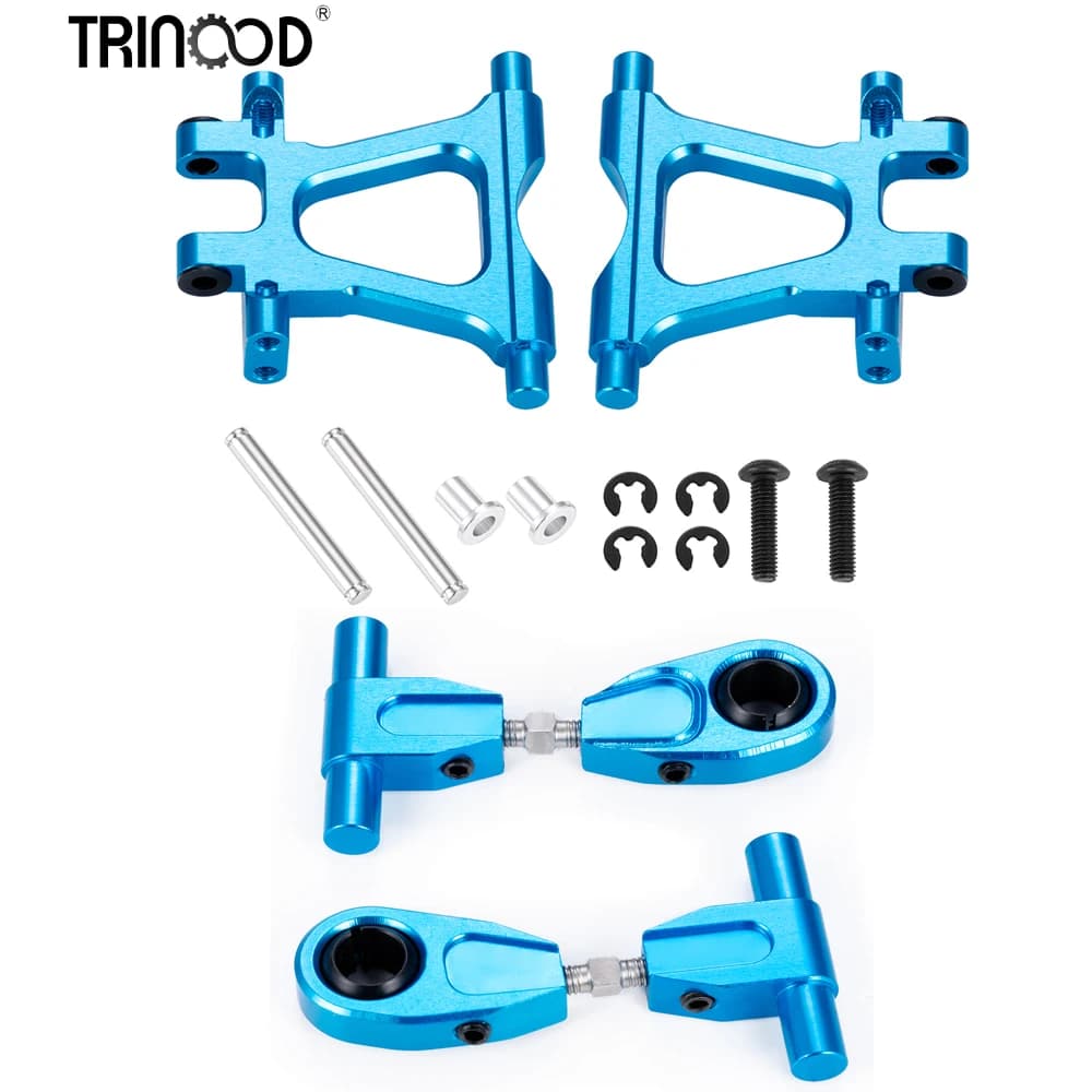 TRINOOD Metallo Anteriore Braccio Superiore/Braccio Inferiore Posteriore Per 1/10 RC Auto Tamiya TT-02 TT02 Aggiornamento Parti di Ricambio